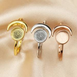 Chất lượng cao trống bạc trang sức thiết lập nhà sản xuất 925 Sterling Crescent Moon 4mm đến 25mm gắn <span class=keywords><strong>bezel</strong></span> Vòng Phụ Nữ Vòng - Product Image 2