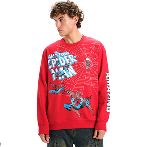 Sweat-shirt à col rond en coton/polyester, coupe décontractée, imprimé Amazing Spider-Man, 320 GSM, poids lourd, style streetwear élégant - Product Image 5