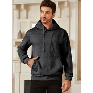 Heavyweight Pullover Hoodies Slim Fit Hombres Fleece Basic Maroon Cotton Fleece Cordón personalizado con doble Sudadera con capucha - Product Image 5