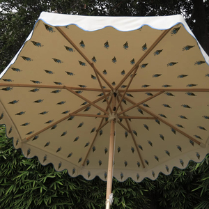 ร่มกันแดดกรอบไม้ลูกพีชที่ทันสมัยควบคุมด้วยมือรายการพิมพ์ขนาดใหญ่สไตล์เรียบง่าย-มาใหม่สำหรับสวนรีสอร์ท - Product Image 1