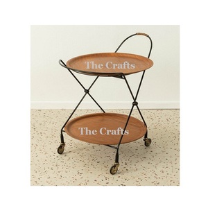 Wooden and Metal Serving Cart Trolley with Prime Quality Customized Size and Shape <b>for</b> Hotel Dining Living Room Use - Product Image 3