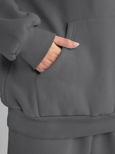 Conjunto Deportivo de 2 Piezas para Mujer, Talla Grande, Transpirable, con Capucha, Pantalones y Sudadera, Ropa Deportiva de Invierno, Ropa de Calle, Venta al por Mayor - Product Image 2