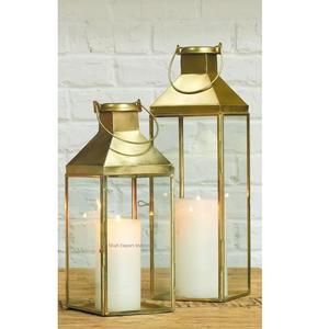 High Quality Stainless Steel and Glass Hanging Candle <b>Lantern</b> Shiny <b>Copper</b> Finished for Wedding & Christmas Decor - Product Image 6
