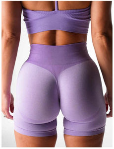 Mujeres Anti-stripping HighWaist Retracción Pantalones cortos para correr GYM Fitness Yoga Shorts Custom sport gym fitness Workout Pantalones cortos sin costuras - Product Image 2