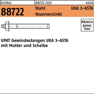 Anchor Rod R 88722 ASTA M20x260 Hot-<b>Dip</b> Galvanized Steel 5-Piece Pack by UPAT - Product Image 1