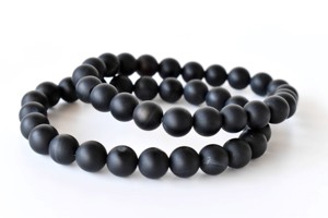 Natural Matt Black Onyx 8mm Round <b>Beaded</b> <b>Bracelet</b> Superb Quality Healing Crystals For Fashion Jewelry Mediation at Best Price - Product Image 1
