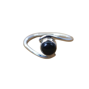 Anillo clásico de plata sólida 925, joyería para mujer, Plata de Ley 925, piedras preciosas de ónix negro, estilo bohemio, anillo hecho a mano, regalo para mamá - Product Image 1