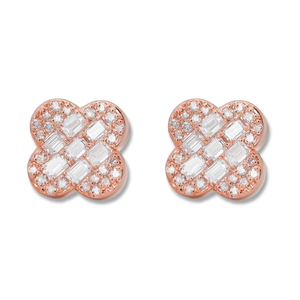 Boucles d'oreilles élégantes en argent sterling 925 D couleur VVS Moissanite avec diamant, fleur certifiée IGI-conçue pour cadeau en argent - Product Image 5