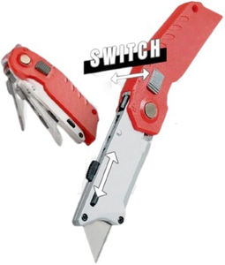 <b>Folding</b> <b>Utility</b> <b>Knife</b> Retractable With Nylon Handle Dual Blade Straight And Hook Blade OEM ODM Taiwan Supplier - Product Image 6