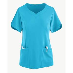 Conjuntos de fregado para salón de spa, uniforme con cuello en V, camiseta de enfermera, logotipo propio personalizado, tamaños, Clínica Médica, venta al por mayor, conjuntos de fregado con descuento a granel - Product Image 2