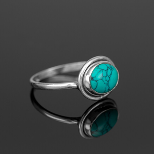 Oval <b>Turquoise</b> <b>Ring</b> 925 Sterling Silver <b>Ring</b> Jewelry Handmade Jewelry Gift Authentic Natural Gemstone for Unique Jewelry - Product Image 3