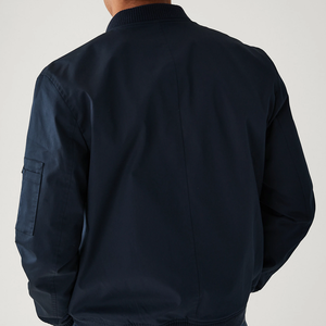 Blouson bombardier de baseball brodé veste d'extérieur universitaire pour homme avec col montant et logo avant en polyester à manches longues - Product Image 4