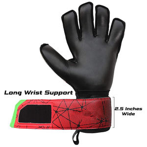 Negro Rojo Buena venta Correa ajustable de la más alta calidad 6,5 CM de longitud Guantes de portero para atrapar fútbol POR INCREÍBLES INDUSTRIAS - Product Image 5