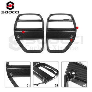 Grille de <span class=keywords><strong>Calandre</strong></span> V en Fibre de Carbone Sec pour BMW G80 G81 M3 G82 G83 M4, Cadre de <span class=keywords><strong>Calandre</strong></span> Centrale à Double Haricot pour Pare-Chocs Avant de Voiture - Product Image 2