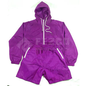 Best Quality Custom <b>Men's</b> Color Patchwork Windbreaker Polyester Nylon Tracksuit <b>Men</b> Track <b>Zip</b> up Jacket and <b>Shorts</b> Set - Product Image 5
