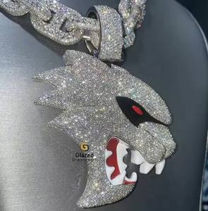 จี้เพชร hellcat สีขาวทึบ10K สไตล์ใหม่จี้เคลือบเพชรแนวฮิปฮอปทรงกลมแบบกำหนดเอง - Product Image 1