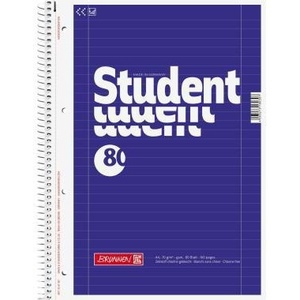 BRUNNEN Student College Block A4 Lined with Margins 70 G/M Blue 80 Sheets - Product Image 1