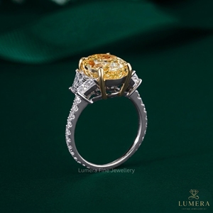 Bague en diamant taille poire jaune, clarté VS1, disponible en or 9k, 10k, 14k, 18k, bijoux fins de luxe pour fiançailles ou cadeau de mariage - Product Image 4