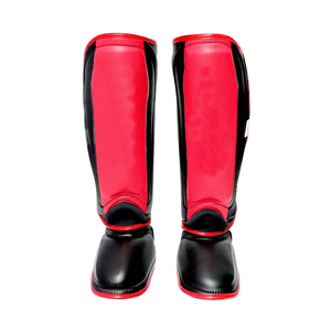 MMA Pierna Protectores de pies Espinilleras Cuero Kickboxing Espinilleras para Muay Thai Equipo de protección - Product Image 5
