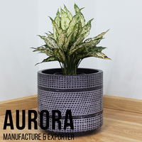 Pots et jardinières en fibrociment écologiques, artisanaux, fabriqués au Vietnam, peints, avec trous de drainage, durables, légers, pour la maison et le jardin