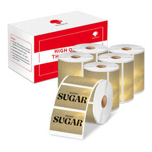 Rouleau d'étiquettes thermiques brillantes dorées Phomemo 40x30mm, imperméable, pour la promotion alimentaire, compatible avec M110/M220/M221/M200/M120/M150 - 6 rouleaux 1380 - Product Image 2