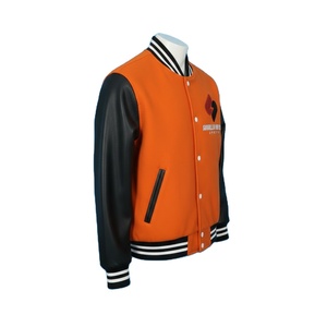 Veste de style universitaire en coton et polyester pour homme, boutons pression, manches en PU, style Letterman - Product Image 5