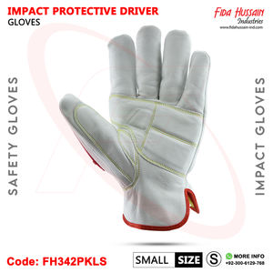 Cut Resistant Hot Selling Top Goatskin Leather Impact Resistant <b>TPR</b> Driver Safety Working Gloves Leather Gloves From Pakistan - Product Image 3