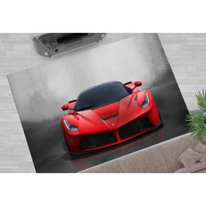 Alfombra Roja de Ferrari: Decoración de Auto Deportivo, Alfombra para Cuarto de Niños, Alfombra Suave No Tejida - Product Image 3