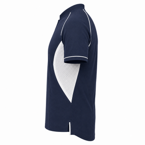 Camiseta Deportiva Personalizada Azul Marino con Paneles Laterales de Malla Blanca, Manga Corta, Fabricante de Uniformes Deportivos - Product Image 5