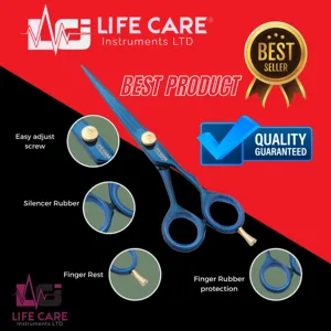 Tijeras profesionales de peluquero para salones hechas con acero inoxidable japonés Color negro Razor Edge Sharp Cutting - Product Image 1