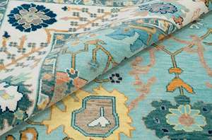 Alfombras de Lana Pura Hechas a Mano de Alta Calidad, Diseño Ushak Premium, Duraderas, Lavables, Antideslizantes para el Hogar - Product Image 2