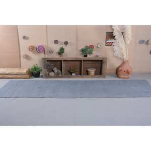 Tapis en laine gris moderne classique de 3.4x12,5 pieds Patchwork de style turc vintage de 4m Rectangle Design de couloir pour Teen Living Latex - Product Image 1