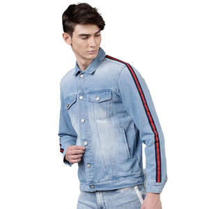 Veste en jean respirante OEM Veste en jean pour hommes Vêtements d'extérieur décontractés Manteau boutonné Veste en jean pour hommes - Product Image 4