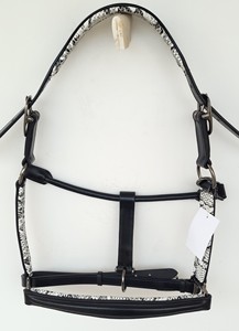 Superior Quality English Saddle Halters India Conic Shape Nose Piece Snake Skin <b>Padded</b> Black Hardware for Horse Care - Product Image 2