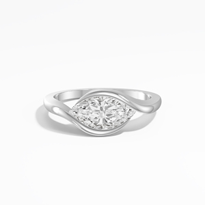 Marquise Lab Grown Diamond Wirl Solitaire Bague de fiançailles 1.07 Ctw 14K 18K Or jaune/IGI Certifié Rhodium Plaqué Mariage - Product Image 5