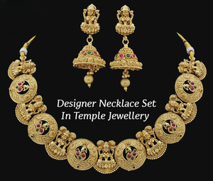 Conjunto de Collar Templo, Joyería Templo para Mujer, Conjunto de Collar Tradicional Indio, Perfecto para Ocasiones Festivas, Calidad Premium - Product Image 2