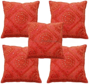 Beige Jute Mud Cloth Pillow Seat Cushion <b>Cover</b> Embroidered Printed Cotton for Hotel Home Patio Furniture Decorative Use Woven - Product Image 1