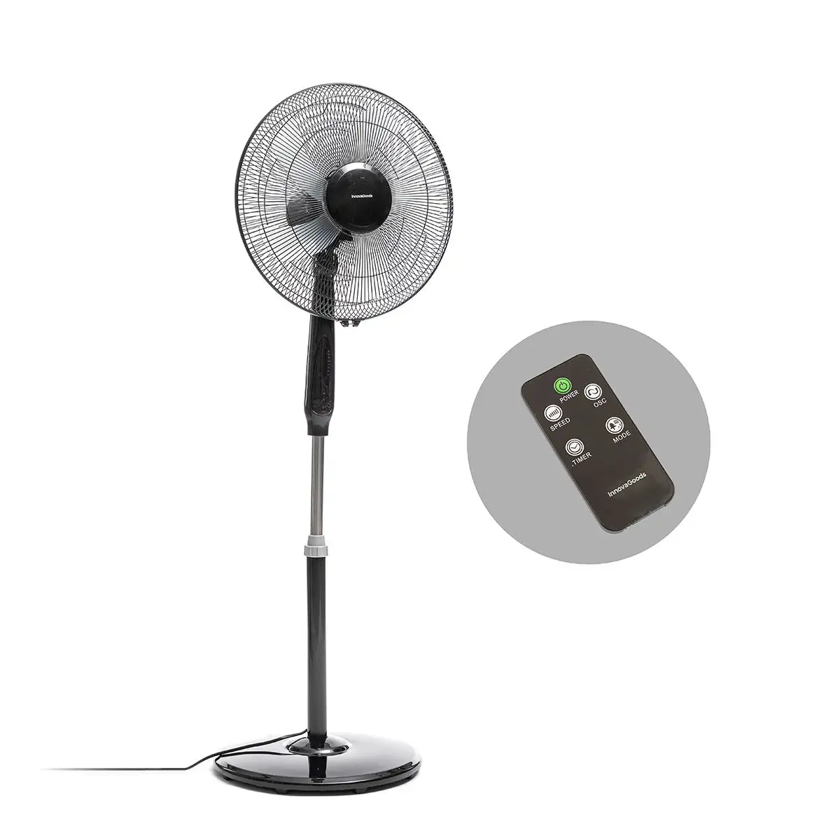 Pedestal Fan with Remote Control InnovaGoods Airstreem Black 45 W | tower & pedestal fans cheap standing fan climate chambe