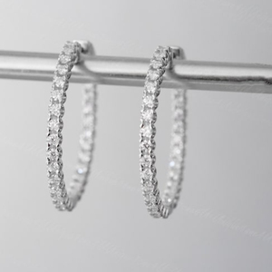 Magnifique boucle d'oreille haut de gamme en moissanite de 1,56 ct, placage multicouche en métal du groupe platine et argent sterling, meilleur cadeau - Product Image 5