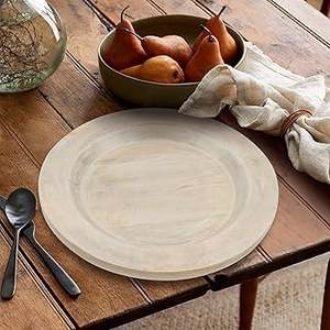 Assiette de chargeur en bois de haute qualité Restaurant Table à manger décorative alimentaire plaqué personnaliser la taille assiette de chargeur en bois conception personnalisée - Product Image 6