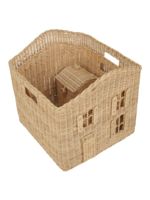 Panier en rotin élégant en forme de maison, en osier naturel, pour ranger les jouets, organisateur pour la chambre des enfants, décoration de la crèche, étagères de maison et usage quotidien