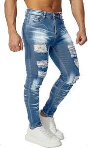 Pantalones vaqueros OEM de diseño personalizado para hombre, estilo callejero con calidad superior cómoda, cintura media, pierna recta, último diseño - Product Image 4