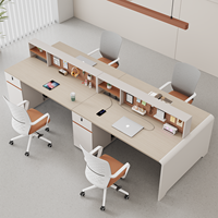 Poste de travail modulaire moderne avec panneau d'intimité, poste de travail pour 2 à 6 personnes avec armoire latérale pour le personnel de bureau