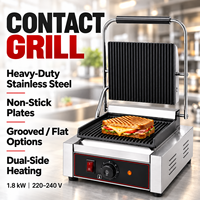 Grill de contact électrique professionnel à rainures profondes 1800W, presse à panini et grill à sandwich, facile à nettoyer, chauffage rapide pour boulangeries et usines