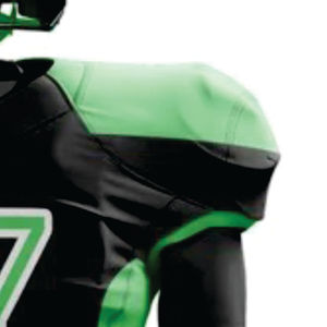 Ensemble d'uniformes de football américain vert noir pour hommes personnalisés matériel de sport d'entraînement durable en sergé respirant manches courtes - Product Image 4