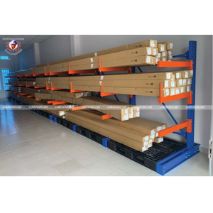 Adjustable Powder Coated Steel Pipe Storage Shelf Custom Warehouse Cantilever Rack <b>System</b> Pallet <b>Racking</b> Anti-Corrosion 300kg - Product Image 4