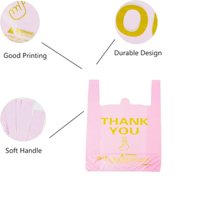 Venta al por mayor de bolsas de plástico reciclado impresas personalizadas con asa para camisetas bolsas de supermercado para llevar chaleco bolsas de compras - Product Image 4