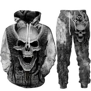 Survêtements pour hommes par sublimation personnalisée de haute qualité 2 pièces ensembles Streetwear unisexe survêtements 100% coton à capuche pantalons de survêtement - Product Image 2