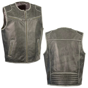 Fabricants et fournisseurs de gilets en cuir pour hommes, gilets en cuir pour moto, gilets en cuir tendance, fabriqués au Pakistan - Product Image 1