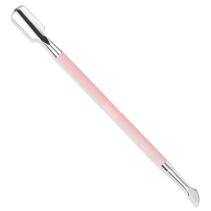 Pretty Pink Color Cuticle Pusher <b>Gel</b> Remover Stainless Steel <b>Nail</b> Cleaner Dual Ended Spoon Pusher And Cuticle Trimmer - Product Image 1